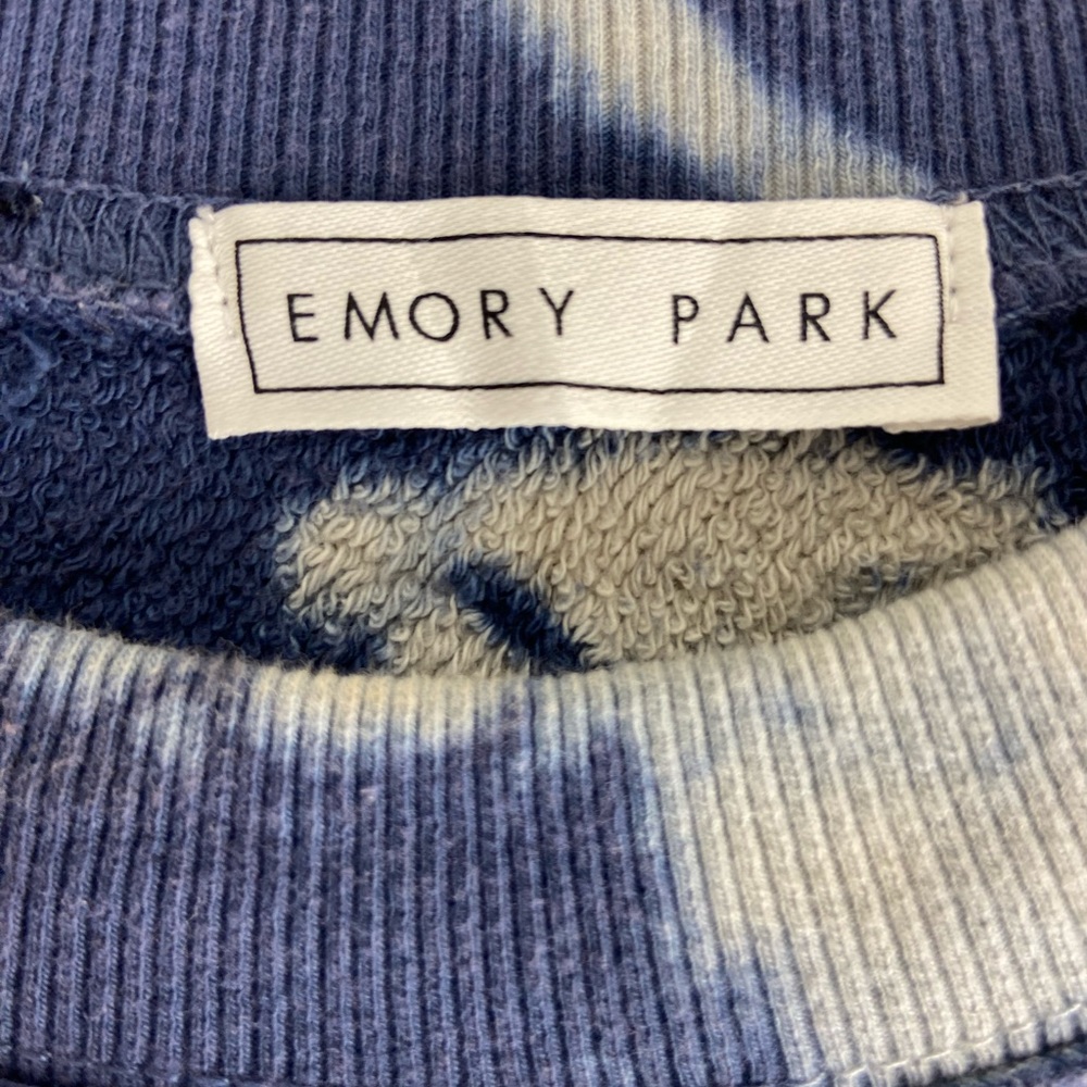 Emory park Blue White Tie Dye Drawstring Sweatshirt Small (sku508) - Picture 3 of 14